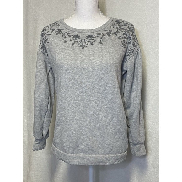 American Eagle Floral Embroidered Round neck Sweatshirt Womens Size Small - Picture 1 of 13